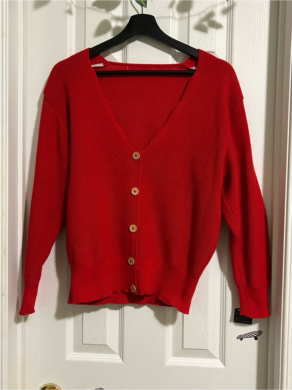 3/$15 💜 Red V-Neck Button-Front Women's Sweater